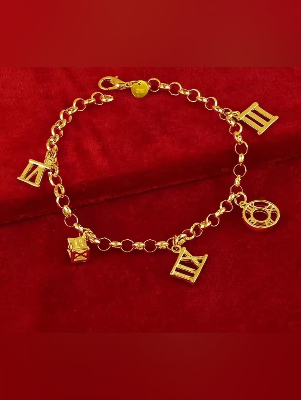 Fashion Jewelry Gold Charm Link Bracelet - Picture 3 of 3